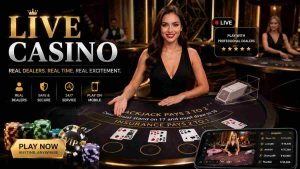 Real-time live casino dealer hosting baccarat and roulette tables on ABC77 Bangladesh