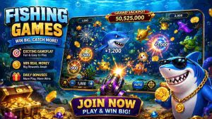 Ocean arcade fish shooting game interface on ABC77